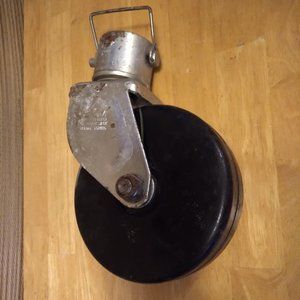 Vintage 1200 lbs. Universal Heavy Duty 6" Single Metal Wheel Jack Caster w/ Pin